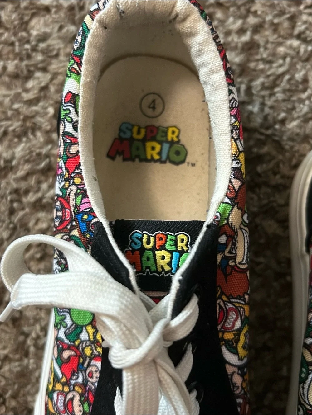 Super Mario Shoes Big Kids Size 4 GroundUp